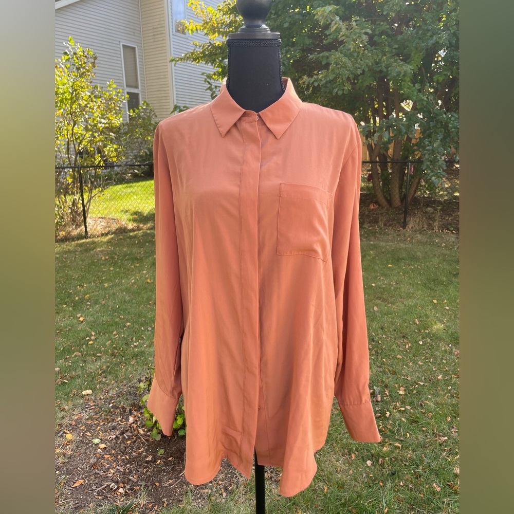 Nine West burned orange shirt